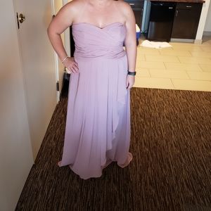 David's Bridal strapless blush dress - size 16